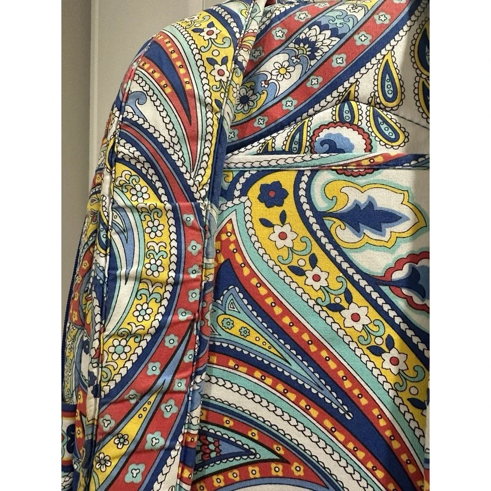 Vera Bradley Marina Paisley Full Size Backpack Retired Quilted Cotton Laptop Bag